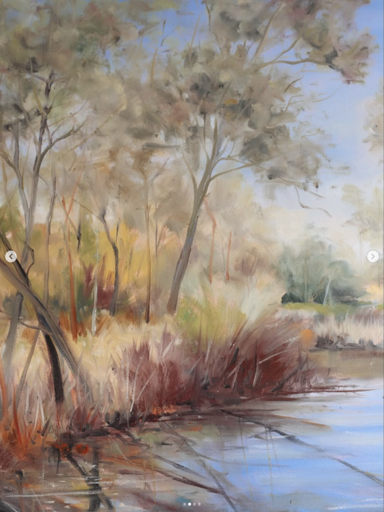 The Waterhole, oil on canvas, artwork by Annie Herron