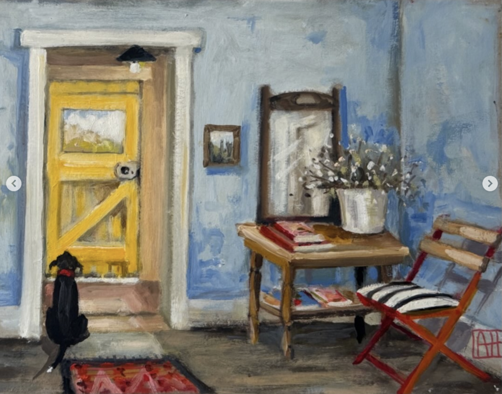 Waiting, oil on canvas, artwork by Annie Herron
